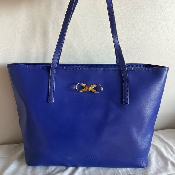 Ted Baker Handbags - TED BAKER Purple XL Laptop Jjesica Shoulder Bag Icon Tote Bow